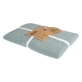 BLUE MOON Organic Hand Towels Hand Towel Set Made of 100% Natural Organic Cotton Zero Waste, Sustainable & Plastic- Soft, Quick Drying & Machine Washable Smoky Blue, 90 x 180 cm