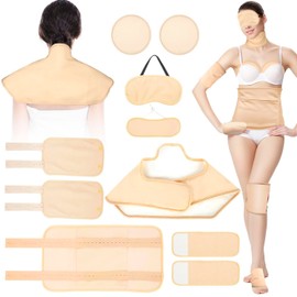 10Pcs Castor Oil Pack Wrap Organic Cotton, Castor Oil Packs Kit for Entire Body, Castor Oil Eye Pack, Castor Oil Pads for Shoulder Neck Waist Knee Feet Machine Washable