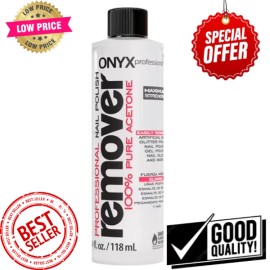 Eliminar esmalte de uñas ONYX Professional 100 % acetona pura máxima resistencia, 4 fl oz