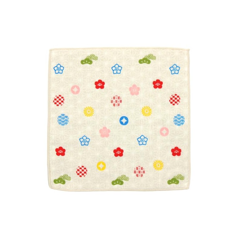 Hamamonyo Washed Towel Handkerchief, Four Seasons Flower Princess Komon