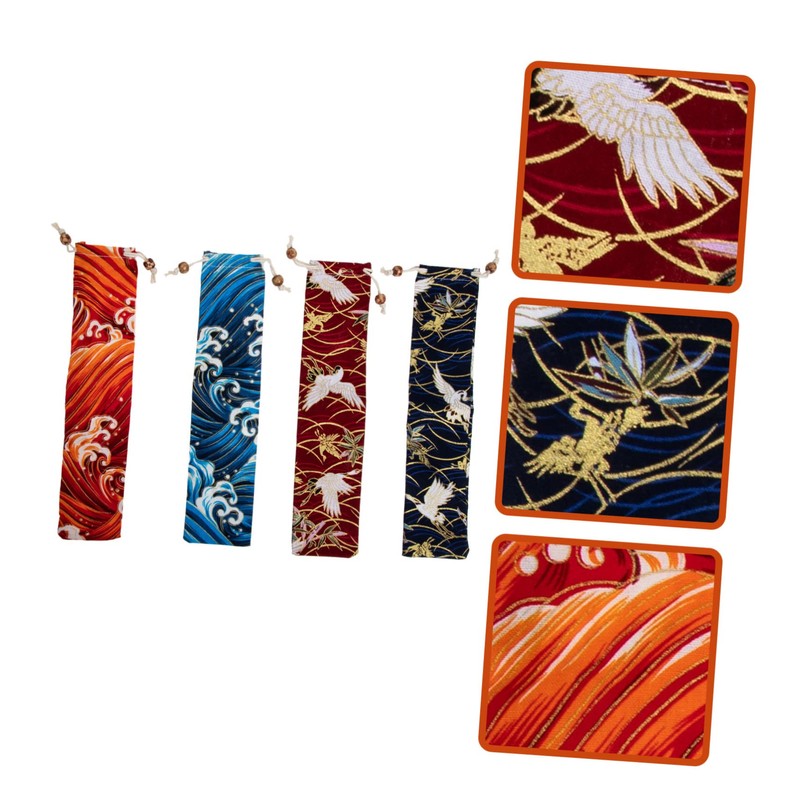 BESPORTBLE Sets Japanese Chopstick Fork Storage Pouches Cutlery Bags for