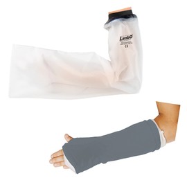 LimbO Kids Arm Gypsum Bandage Keep Wet Bath Shower Waterproof Protector Gypsum Bandage Sleeve Cover Set (S, Grey)