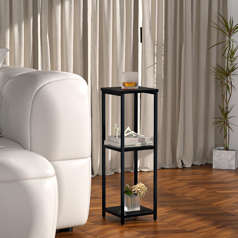 GHIMIGN 10" Wide Square Drink Table with Adjustable Feet -