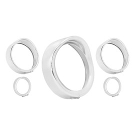 Visor Style 7 inch Headlight Trim Ring 4.5 inch Fog Lights Trim Rings and Turn Signal Trim Rings Set Fit for Harley Softail Touring Models 5 PCS（Chrome