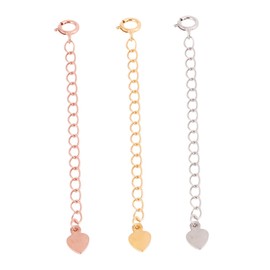 LALAFINA Necklace Chain Bracelet Extender Set 925 Pure Silver Rose Gold .5cm Necklace Rose Gold Extender