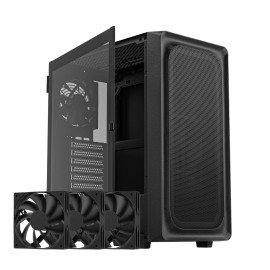 DARKROCK EC2 Black ATX Mini-ITX Mid Tower PC Case w/ 3 Black Fans, Type-C Ready