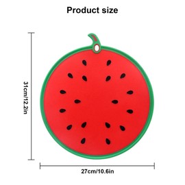 Kitchen Cutting Board, Dishwasher Safe Cutting Boards With Juice Grooves & No BPA Chopping Board for Meat, Veggies, Fruits, Easy Grip Handle, Non-Slip (Watermelon)