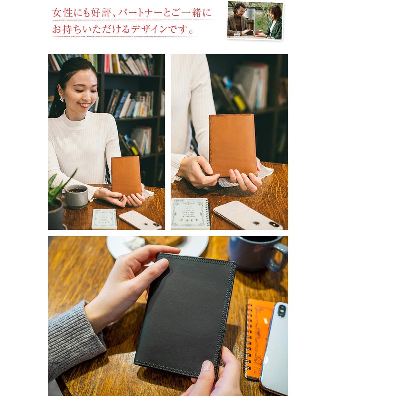 Corvo CO-8LC-9952 Men's Passport Case, Card Case, Genuine Leather, beige