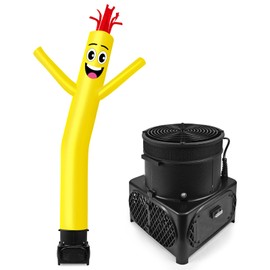 GOODENY 7FT Tall Inflatable Tube Man Wacky Wavy Dancing Guy with Weather-Resistant Blower (9''Diameter) for Outdoor Decoration Advertising Business Promotion - Yellow
