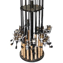 Rush Creek Creations Round 16 Fishing Rod Rack - Fishing Pole Holder and Storage, Camo