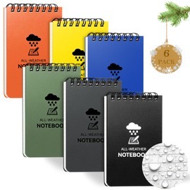 COIDEA 6 Pack Waterproof Notebook, 3 x 5 Pocket Notepad, Top-Spiral Weatherproof NotePad, All Weather Police Pocket Notebook Little Memo Steno Note Pads for Outdoor Office School Recording
