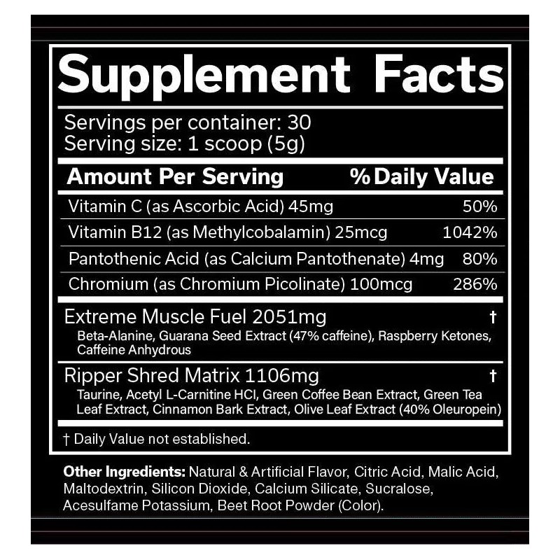 Cobra Nutrition Pre Entreno Cobra Labs The Ripper (30 Servicios)
