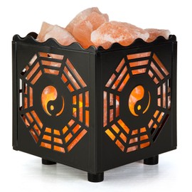 CRYSTAL DECOR Himalayan Pink Salt Lamp Basket & Dimmer Cord Bulb