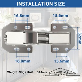 TamBee Soft Close Hinges, 90 Degree Kitchen Cabinet Door Hinges - No drilled, Concealed, Soft Close for Cabinet, Cupboard with Mounting Screws 4 Pack
