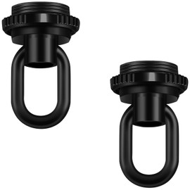 Light Fixture Cross Bar Kit Screw Collar Loop Kit Canopy Hardware Set Heavy Duty Die Cast Ceiling Hook Loop Holder (Black, 2 Pack)