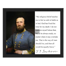 STONEWALL JACKSON CIVIL WAR GENERAL RELIGOUS BELIEF QUOTE 8X10 FRAMED PHOTOGRAPH