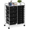 LUARANE Rolling Cart with 15 Drawers, Craft Storage Cart with
