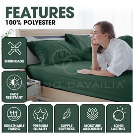 Microfiber Pillow Cases 2 Pack | Easy Care Plain Dyed Wrinkle, Fade Resistant Dark Green Bedding | Super Soft Breathable Microfibre Pair of Pillowcases