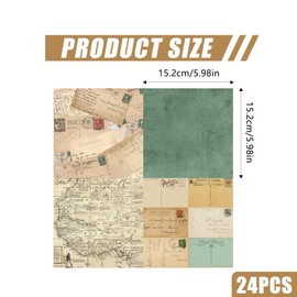 24 Sheets Scrapbook Paper,Scrapbooking Supplies Scrapbooking Cardstock Pads Vintage Papers,Decoupage Paper Decorative for DIY Scrapbook Accessories Craft Papers (A)