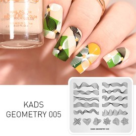 KADS Nail Stamping Plate Geometry Template Image Design Plates for Nail Art Decoration and DIY Nail Art(GE005)