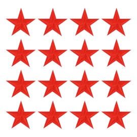 sourcing map 16Pcs Iron on Star Patches, Sew on Star Embroidered Patches, Decorative Repair Patch Applique for DIY Crafts Backpacks Bags Hats Clothes, 45mm Bright Red