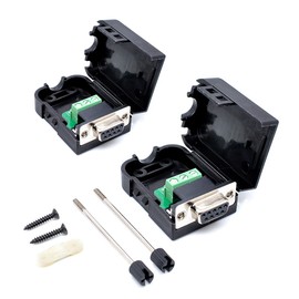 Oiyagai 2 Pcs DB9-G3 9Pins Female Adapter to Screw Connector RS232 Serial to RXD TXD GND 235 Terminal Signal Module with Case