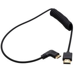 HangTon Mini HDMI to HDMI 4K120 8K60 Cable for Canon EOS R RP Sony Camera Atomos Ninja V Ultra SmallHD Cine5 Indie7 Monitor, L Shape 90 Degree Type A C 50 cm