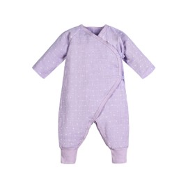 Under the Nile Organic Cotton Muslin Side Snap Kimono - Lavender Stars - 3-6 Months