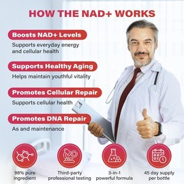 NR1000-NAD+ Berry Drink Mix - Skin Aging Support, Boost Energy & Focus with Antioxidant-Rich Supplement for Cellular Renewal