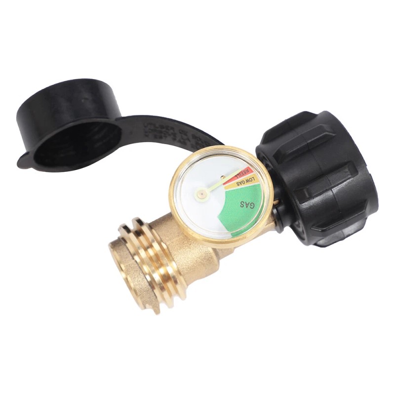 motor_glide2024 Propane Tank Gauge Brass Adapter w/Gas Pressure Level Meter