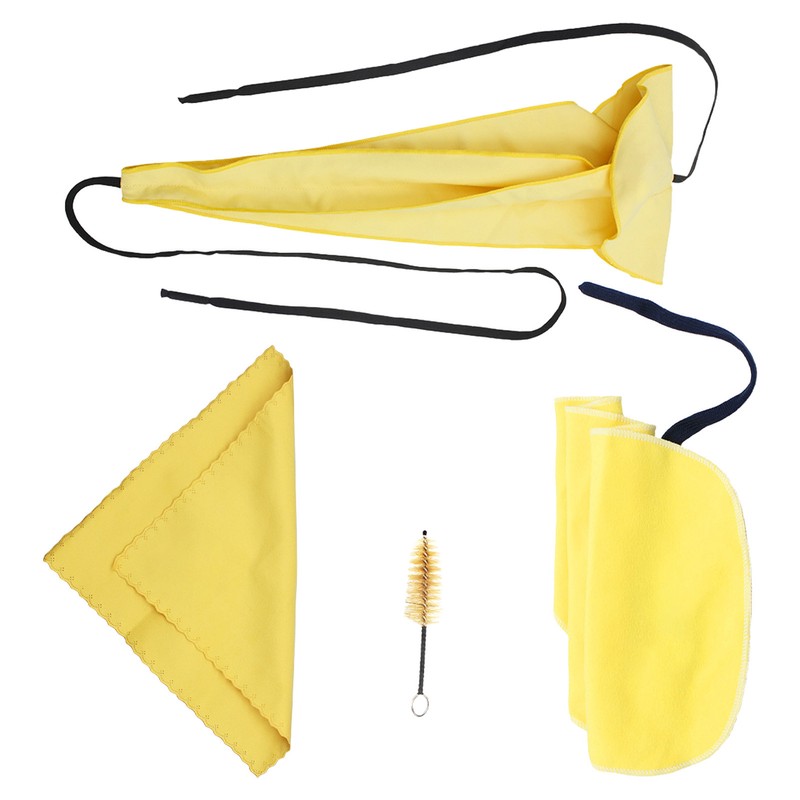 4Pcs Sax Mouthpiece Brush Kit Lightweight Portable Reliable Wiping Cloth