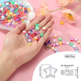 PATIKIL 11mm Crystal Star Beads, 400 Pcs Star Bead Acrylic Spacers Bead Star Shaped Charm Pendants for Jewelry Making Bracelet Necklace DIY Crafts, Clear