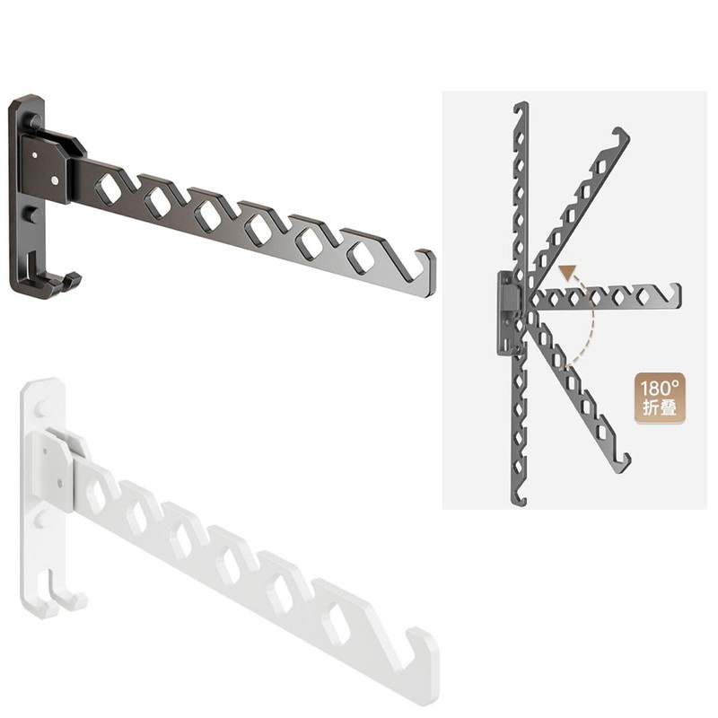 Baitang Foldable Clothes Hanger, Coat Hook, Aluminium Alloy Hook, Wall