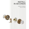 Asidrama 1 Pack Privacy Antique Brass Crystal Door Knob with