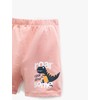 Koton Baby Boys Dinosaur Printed Elastic Waist Cotton Shorts, Salmon