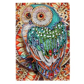 DCIDBEI DIY 5D Diamond Notebook Sketchbook A5 Painting Kits for Adults Children Sketchbook DIY Special Shaped Owl Pattern Diamond Diary Girls Notebooks for Children 50 Sheets 120 Pages