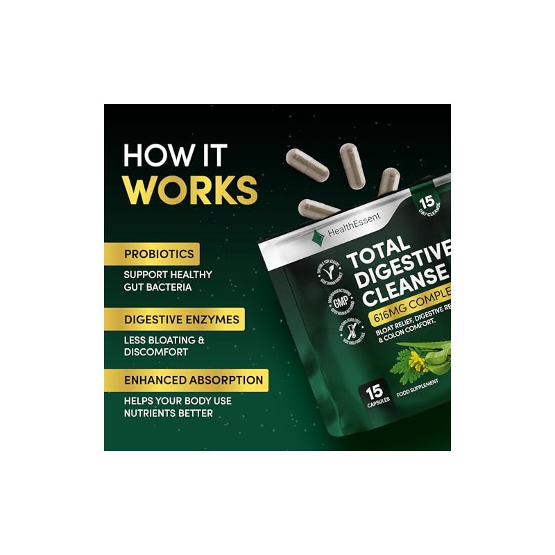 HealthEssent Total Digestive Cleanse, Fibre & Botanical Blend for Digestive