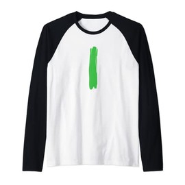 Creative Bold Green Letter I - Design Alphabet - Marker Raglan Baseball Tee