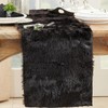 Saro Lifestyle Faux Fur Design Topper Table Runner, Black, 15"x72"