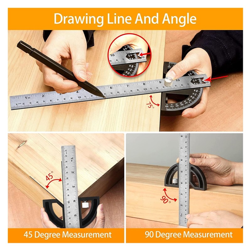 Protractor Angle Finder Multifunctional Magnetic Suction High Accuracy Angle Measuring
