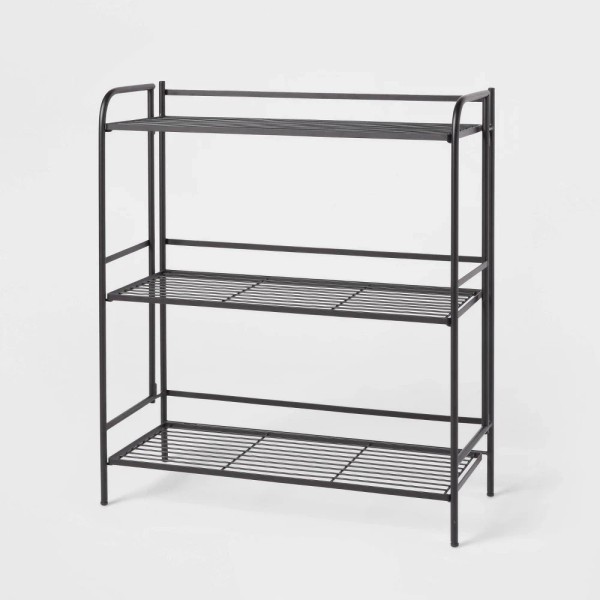 Brightroom Folding 3 Wide Shelves Black - Brightroom