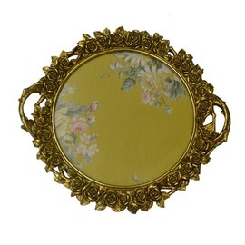 Vintage Inspired Makeup or Perfume Fragrance Display Tray for Bathroom Vanity 17" Diameter