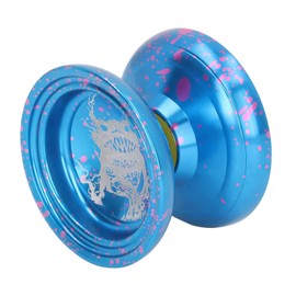 Yoyo Ball, Unresponsive Aluminum Alloy Yoyo Toy with 3pcs Strings Glove for Children Kids Boys Girls(Blue)