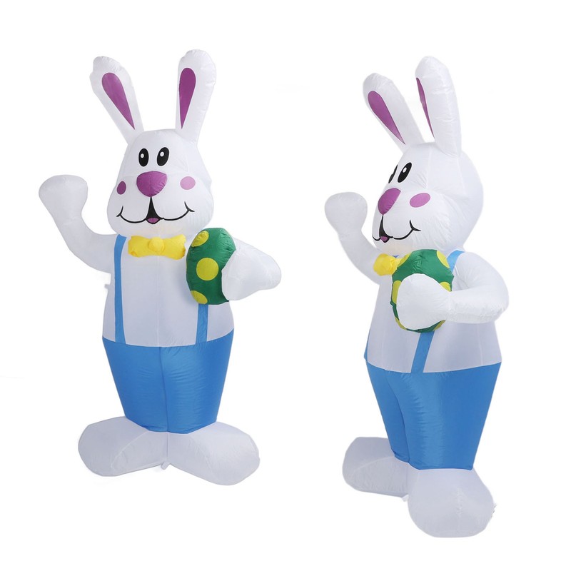 Inflatable Bunny Yard Decoration 6.2ft with LED Lighting Cute Easy