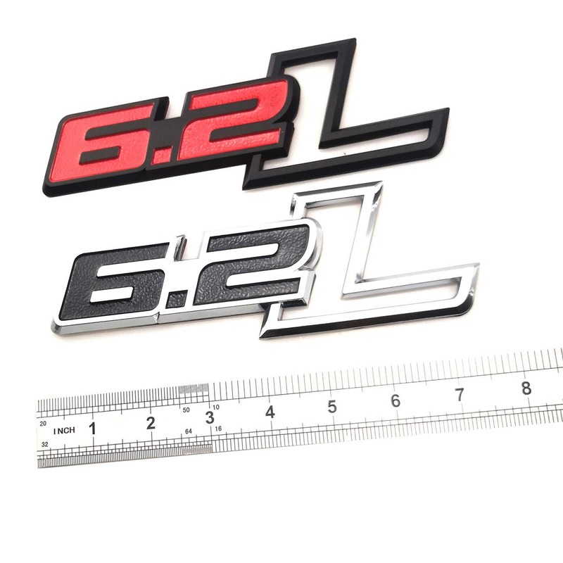 2pcs 6.2L Emblems Side Fender 3D Decals Badge Replacement for