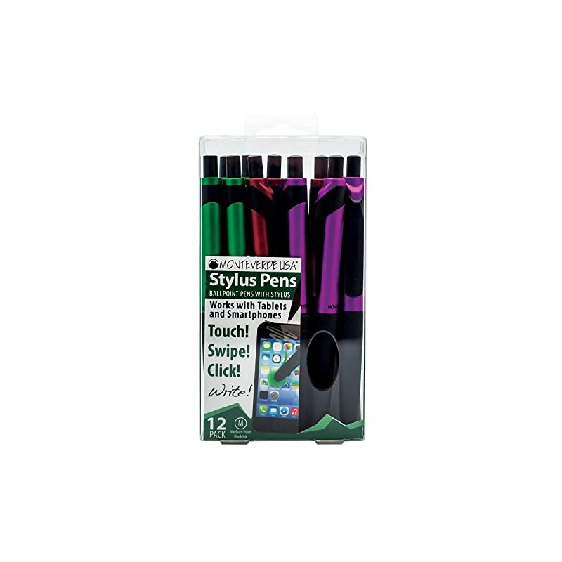 MONTEVERDE S-106 Click Action One-Touch Ballpoint Pen with Front Stylus