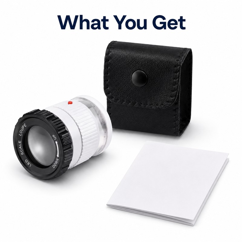 30X Pocket Magnifier with LED Light – Adjustable Focus Loupe