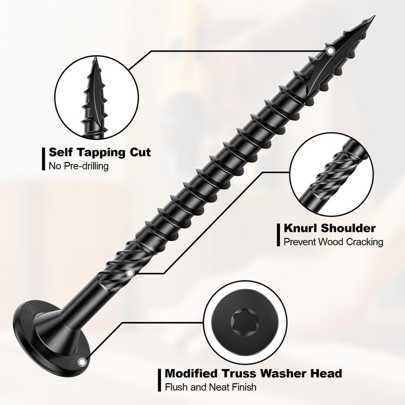 FMhotu #14 Heavy-Duty Wood Screws, Star Drive Deck Screws, Rust