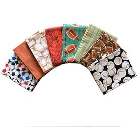 Sports 8-Piece Cotton Fabric Fat Quarter Bundle
