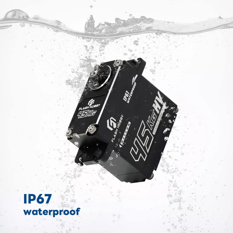 FLASH HOBBY 45Kg Full Waterproof Coreless Servo Motor Standard 180